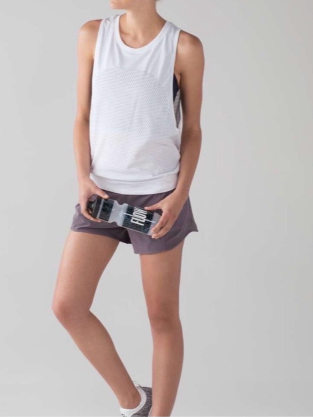 lululemon Breeze By Muscle Tank II White Mesh Athletic Tank XSmall/Small